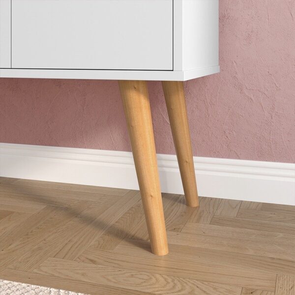 Aparador Buffet Wood Prime 3 Portas Cantinho Café Prateleira Organizadora Pés Palito Decoração Retrô – Branco – Rpm - Aparador Decorativo para Sala | Buffet com Portas | Cantinho do Café | Estilo Retrô - Image 3