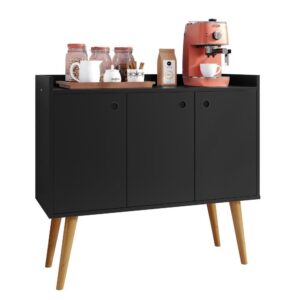 Aparador Buffet 3 Portas Cantinho Café Bar Pequeno Canto Cozinha Sala Escritório Moderno Wood – Rpm - Aparador Decorativo para Sala | Buffet com Portas | Cantinho do Café