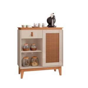 Aparador Café Rubi 1G Off WhiteNoce Casa D Móveis Sala - Aparador Decorativo para Sala | Cantinho do Café | Cor Off White