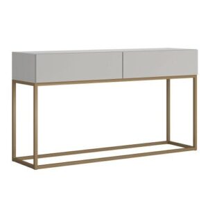 Aparador Eros Estilo Industrial Alto Padrão OffWhiteDourado - Aparador Decorativo para Sala