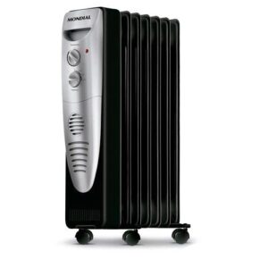 Aquecedor a Óleo Mondial 1500W A-06 PretoPrata – 127V - Cor Preto