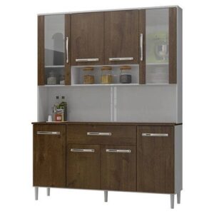 Armário de Cozinha Kit Cancun 8 Portas Branco Malbec – Incorplac - Armário de Sala