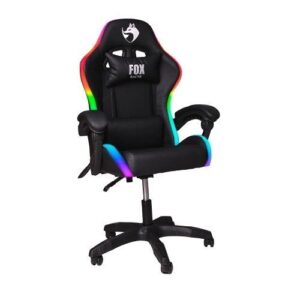 Cadeira Gamer Fox Racer Nordic rgb Encosto Ajustavel Preto Até 120kg - Cor Preto