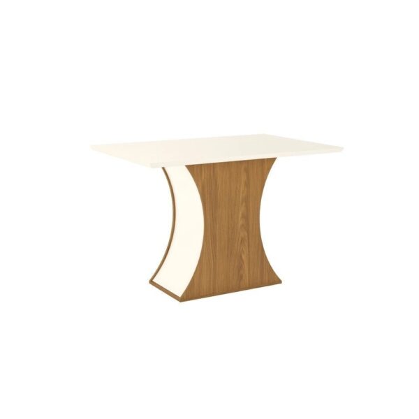 Conjunto de Mesa de Jantar Luna I com Vidro e 6 Cadeiras Grécia Veludo Creme e Off White - Cor Off White | Com Porta de Vidro - Image 2