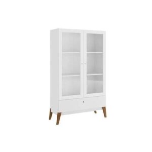 Cristaleira Genialflex Bahamas 2 Portas e 1 Gaveta Branco - Cristaleira para Sala