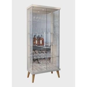 Cristaleira Tifanny Off White – Imcal Móveis - Cor Off White | Cristaleira para Sala
