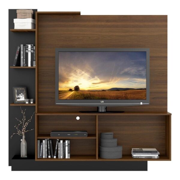 Estante Home Theater para TV até 55 Pol. Denver Multimóveis MadeiradoPreto - Cor Preto | Estante com Prateleiras - Image 2