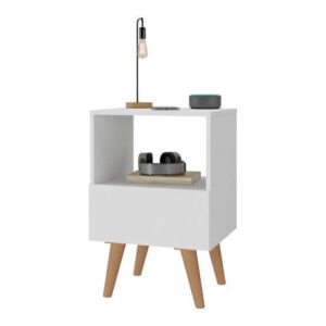 Mesa de Cabeceira com Gaveta 36cm Retrô Multimóveis EX4005 - Estilo Retrô