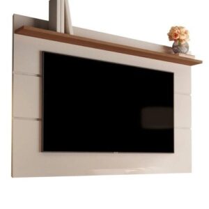 Painel 1,80 m Para TV ate 72 Pol. com Prateleira Vivare New Off WhiteFreijo – Germai - Cor Off White | Painel para TV