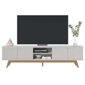 Rack Bancada Fortaleza Off White Matte – Colibri - Cor Off White | Rack para TV