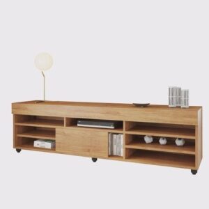 Rack para Sala de Estar para TV até 55 Polegadas 1 Porta com Pés Cedro Viero - Rack para TV