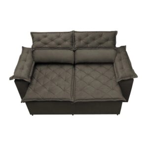 Sofá 3 Lugares Retrátil e Reclinável Cama inBox Compact 1,80m Velusoft Café - Cantinho do Café