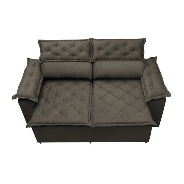 Sofá 3 Lugares Retrátil e Reclinável Cama inBox Compact 1,80m Velusoft Café - Cantinho do Café