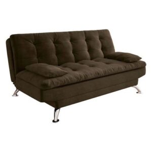 Sofá-Cama 3 Lugares Casal Premium ii Suede Café - Cantinho do Café