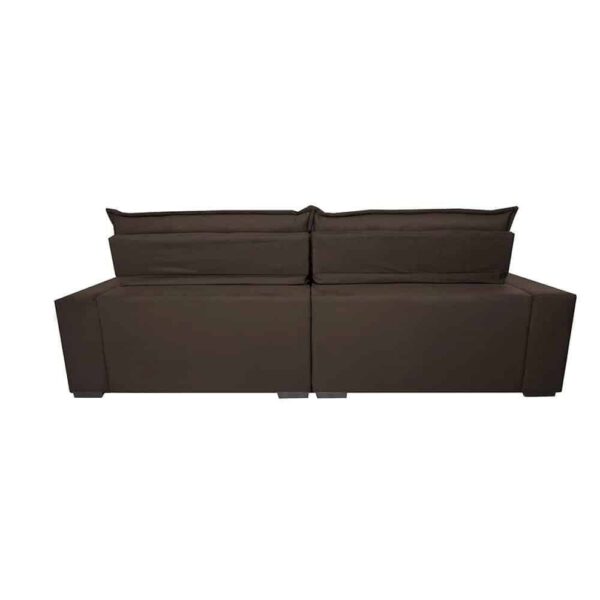 Sofá Retrátil e Reclinável 2,75m Molas Ensacadas Cama inBox Spazus com Bordado 3D Velusoft Café - Cantinho do Café - Image 3